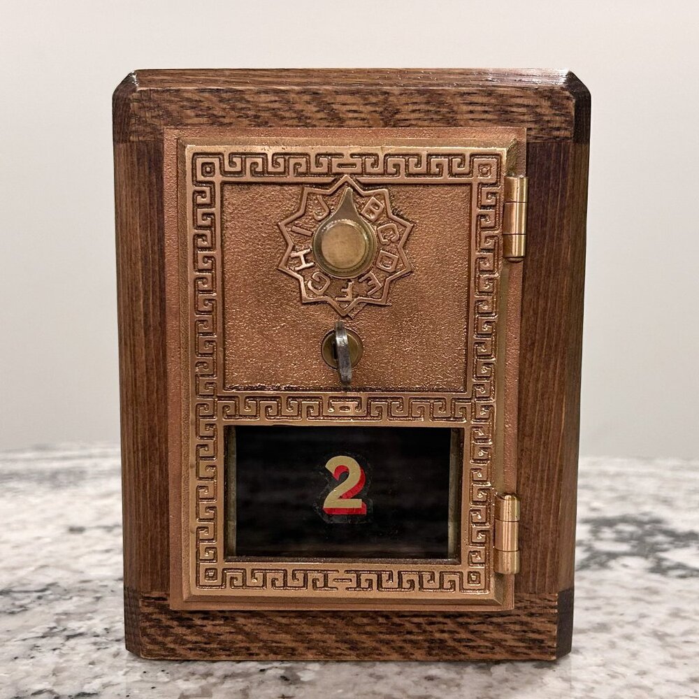 Antique 1921 Grecian Post Office Combination Lock Door Bank